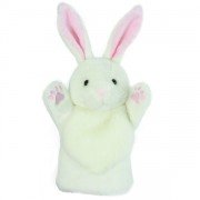 Marionnette enfant à main lapin blanc 25cm