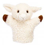 Marionnette mouton blanc enfant à main, 25cm