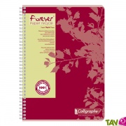 Cahier  spirale recycl lign A4 180p Rouge Forever