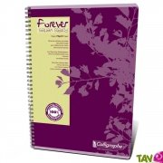 Cahier  spirale recycl lign A4 180p Violet Forever