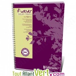Cahier  spirale recycl lign A4 180p Violet Forever
