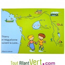 Cahier  colorier Thierry et Maguelonne en papier recycl