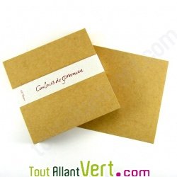 Cartes recycles 14x14 cm, brun, Couleur de Provence, 175g, lot de 100