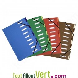 Trieur 9 compartiments rouge, dos extensible, A4+ recycl, Forever