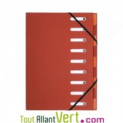 Trieur 9 compartiments rouge, dos extensible, A4+ recycl, Forever