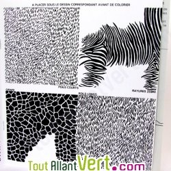 Cahier  colorier en relief, les animaux d\'Afrique, en papier recycl