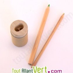 Taille crayon bois avec rservoir 2 trous en carton recycl