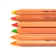 Surligneurs crayons fluo en bois naturel, lot de 6