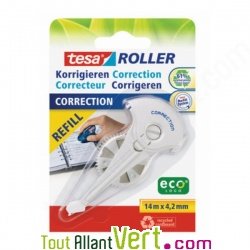 Recharge roller de correction recycl, rechargeable, Eco-Logo