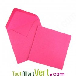Enveloppes recycles 12.5x12.5 cm, rose, Couleur de Provence, 100g, lot de 50
