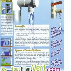Collecteur d\'eau de pluie sans coupe de gouttire ronde gris 80  100mm