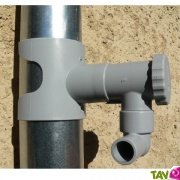 Collecteur d'eau de pluie sans coupe de gouttire ronde gris 80  100mm