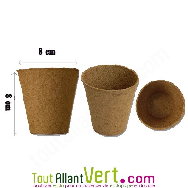 Pots biodégradables semis et boutures pour planter sans dépoter 8x8cm