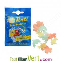 Tinti - Confettis de bain multicolores, en forme de poissons, Sachet 8g