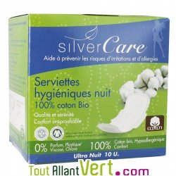 Serviettes et tampons naturels et coton biologique, SilverCare
