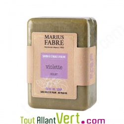Savonnette de Marseille  la Violette et huile d\'olive, Marius Fabre, 250g