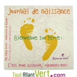 Journal de Naissance, livret recycl cousu 20cm