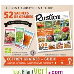 Coffret Rustica 52 sachets de graines + guide illustrs 64 pages