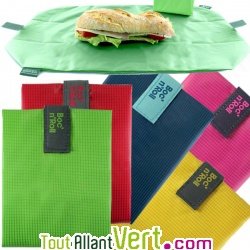 Emballage sandwich ajustable, rutilisable et lavable pour sandwich ou gouter, 54x32cm, Carreaux