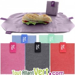 Emballage sandwich et set de table rutilisable et lavable, textile, 54 x 32cm