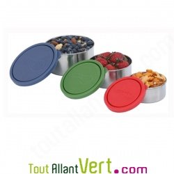 3 boites rondes inox empilables