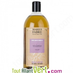 Savon liquide  l\'huile d\'olive parfum Violette Marius Fabre, 1litre