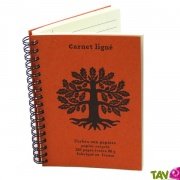 Carnet lign Orange A6  spirale 120 pages recycles, 90g