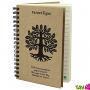 Carnet lign Beige A6  spirale 120 pages recycles, 90g