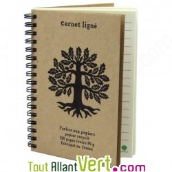 Carnet lign Beige A6  spirale 120 pages recycles, 90g