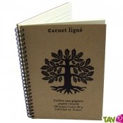 Carnet lign Beige A5  spirale 120 pages ivoires recycles, 90g