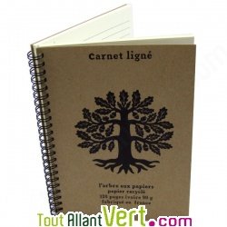 Carnet lign Beige A5  spirale 120 pages ivoires recycles, 90g