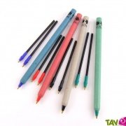 Set de 4 stylos en papier recycl 4 couleurs + recharges