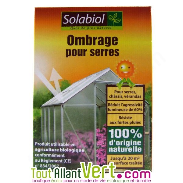 SOLABIOL Ombrage Pour Serres 500g - Réduit Lumière 60%, Application Pulvérisateur/Pinceau - Pour 20m²