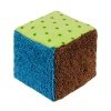 Cube hochet bleu en coton biologique, 7cm, Efie
