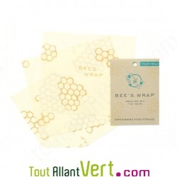 Emballage tissu bio rutilisable  la cire d\'abeille Bee\'s wrap