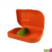Lunchbox orange rigide cologique sans plastique ni bisphnol A
