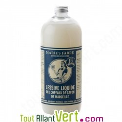 Lessive liquide aux copeaux de savon de Marseille, sans parfum, 1 litre