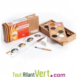 Kit de maquillage bio pour enfants 8 couleurs Vie sauvage, Namaki
