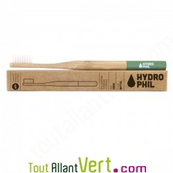 Brosse  dents en bambou, Vert, poils nylon medium
