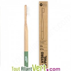 Brosse  dents en bambou, Vert, poils nylon medium