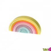 Grand tunnel couleurs pastels bois empilable, 12 pices, 38 cm