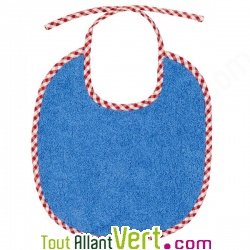 Bavoir en ponge de coton biologique Bleu, 30 x 28 cm