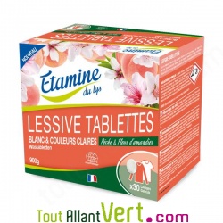 Tablette Lessive pche et fleur d\'amandier 30 tablettes