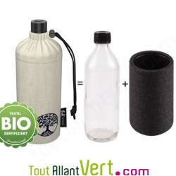 Gourde cologique en verre isotherme textile bio 0.75 litres