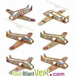 6 avions en carton  fabriquer + 120 stickers, 4-11 ans