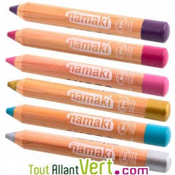 6 crayons de maquillage enfants bio, couleurs friques