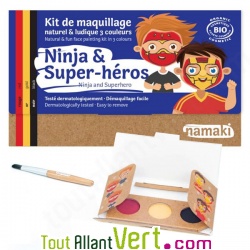 Kit maquillage bio enfant 3 couleurs, Ninja & Super-hros