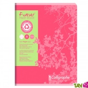Cahier recycl petits carreaux 17x22cm 96p Rose Forever
