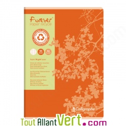 Cahier recycl Grands Carreaux A4 96p Orange Forever