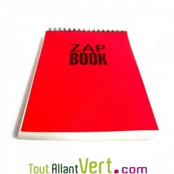 Bloc spirale  l\'italienne uni recycl A4 80g 320 pages Rouge ZapBook